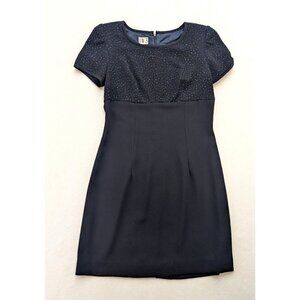 DW3 David Warren Vintage 90s Dress Size 8 Blue Glitter Party Cocktail